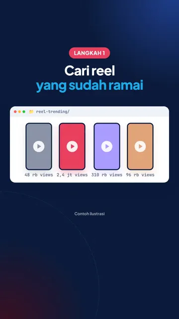 Langkah 1: cari reel yang sudah ramai